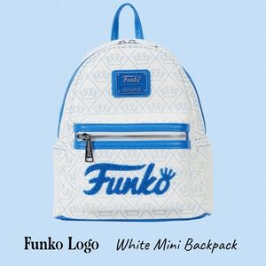 LOUNGEFLY Funko Logo White Mini Backpack
